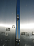 25464 Fernsehturm Berlin (TV Tower) through gap in communist memorial.jpg